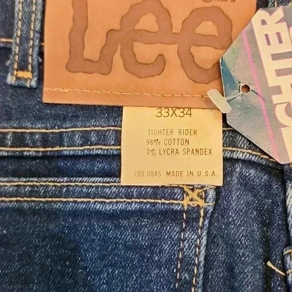 Made in the USA 1985 NWT Lee tighter rider jeans. 34x34 - Picture 2 of 10